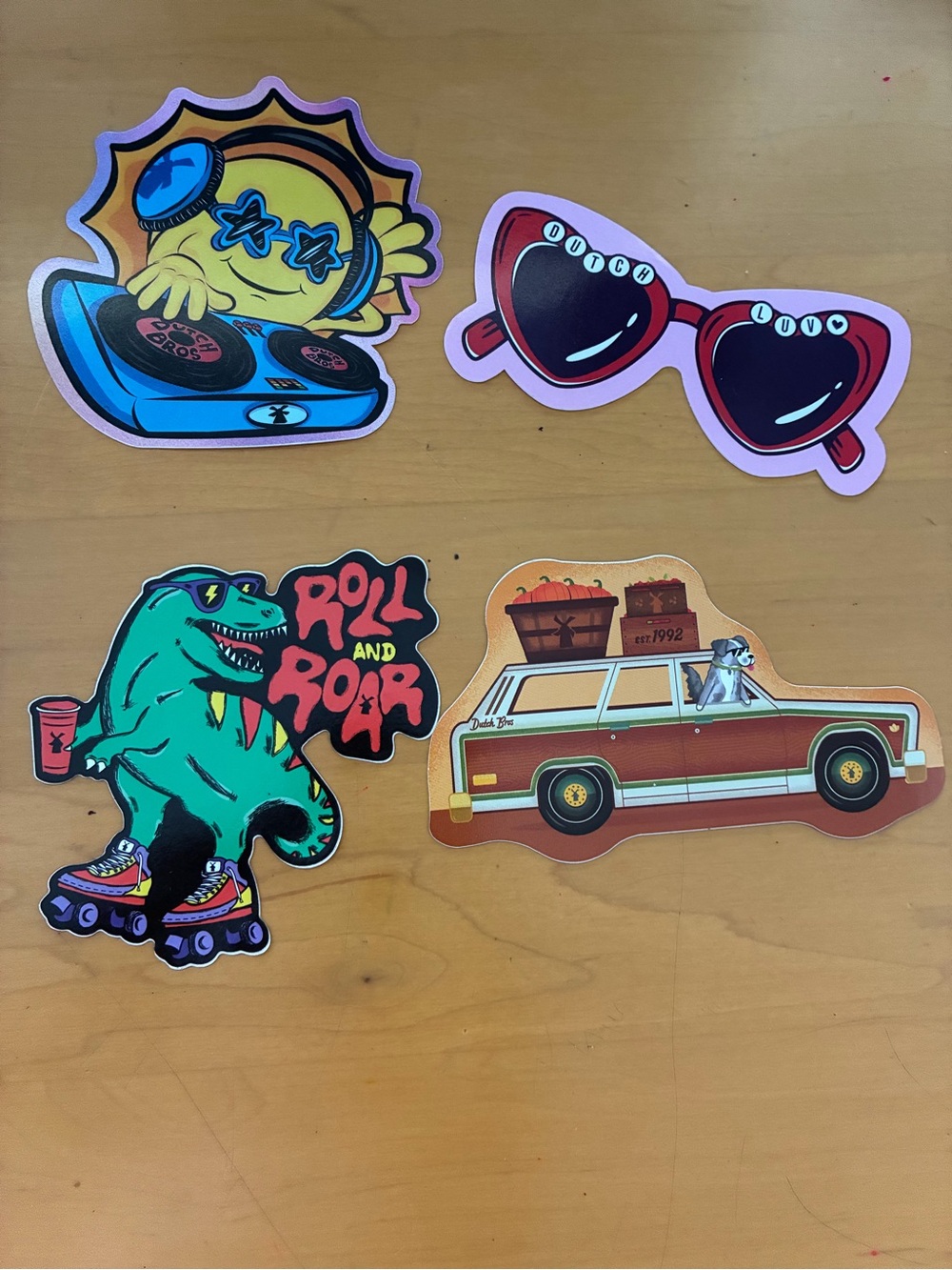 Lot of 4 Rare Hard to find Arizona Dutch Bros Christmas, Halloween stickers